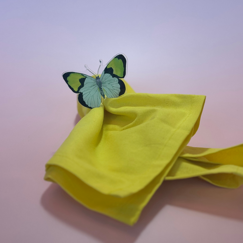 YELLOW CANARY BUTTERFLY ACRYLIC NAPKIN RINGS