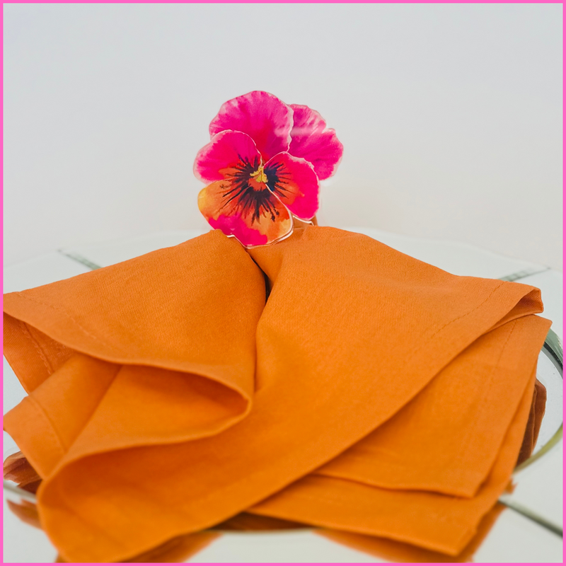 PRETTY PANSY ACRYLIC NAPKIN RINGS