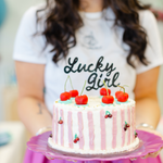 'LUCKY GIRL' ACRYLIC CAKE TOPPER
