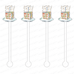 AS X EVELYN HENSON BIRTHDAY CONFETTI CAKE SLICE ACRYLIC STIR STICKS