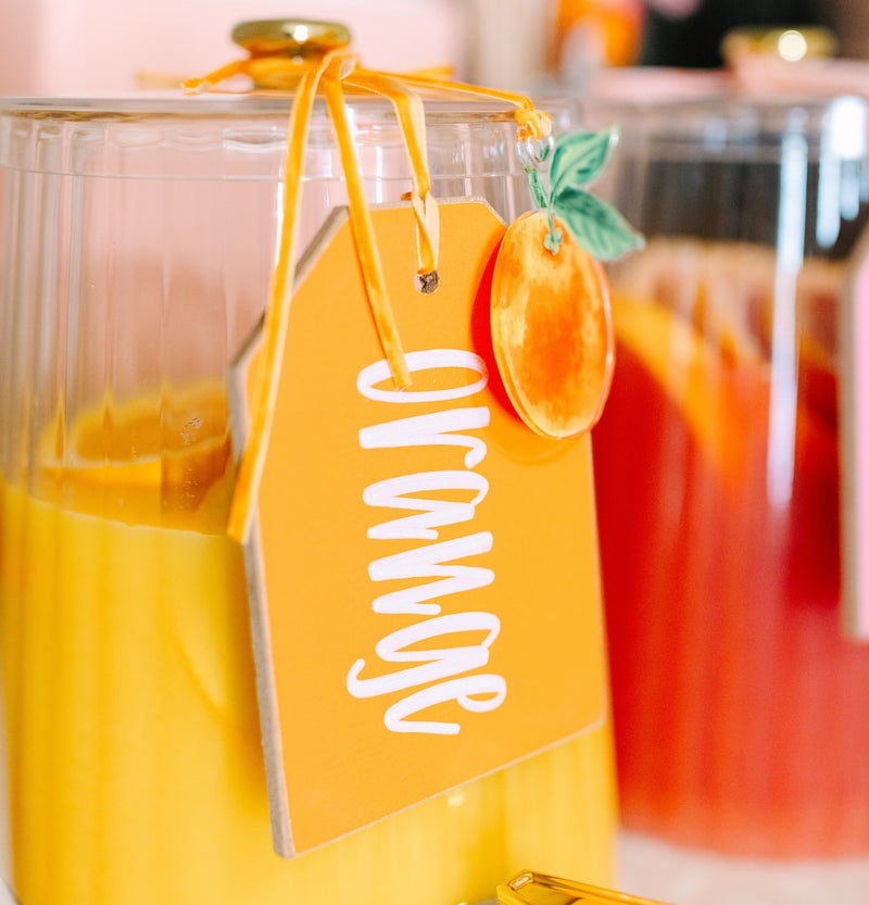 ORANGE ACRYLIC GIFT TAG
