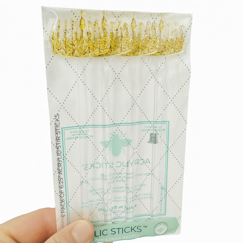 GOLD GUILD CROWN ACRYLIC STIR STICKS
