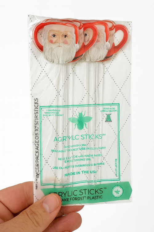 ALL THE RED SANTA MUGS ACRYLIC STIR STICKS COMBO