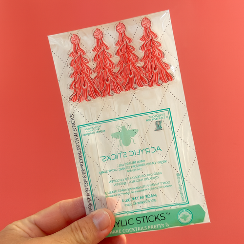 PEPPERMINT CHRISTMAS TREE ACRYLIC STIR STICKS