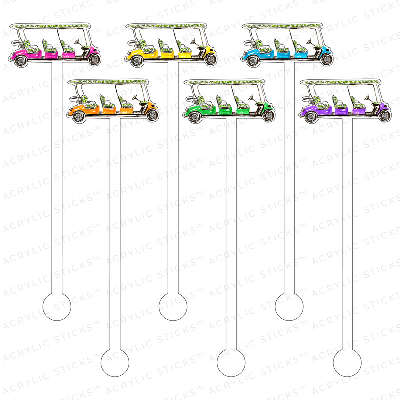 GOLF CARTIN' ACRYLIC STIR STICKS COMBO