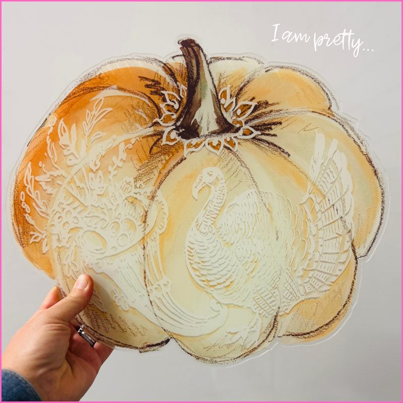 HARVEST SCENE GOURD ACRYLIC CHARCUTERIE & SNACK BOARD