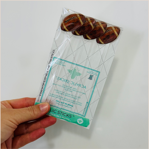 VINTAGE FOOTBALL ACRYLIC STIR STICKS