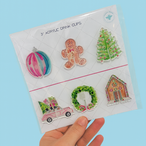 AS X EVELYN HENSON HAPPY HOLIDAYS ACRYLIC DRINK CLIP COMBO