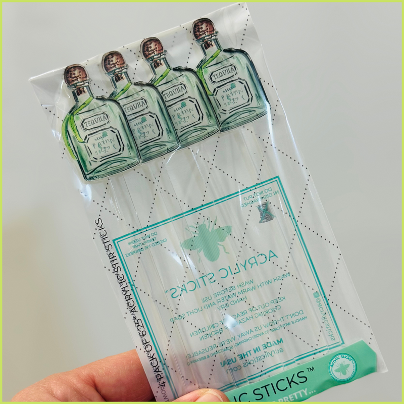 AS X EVELYN HENSON TOSS ME THE TEQUILA ACRYLIC STIR STICKS