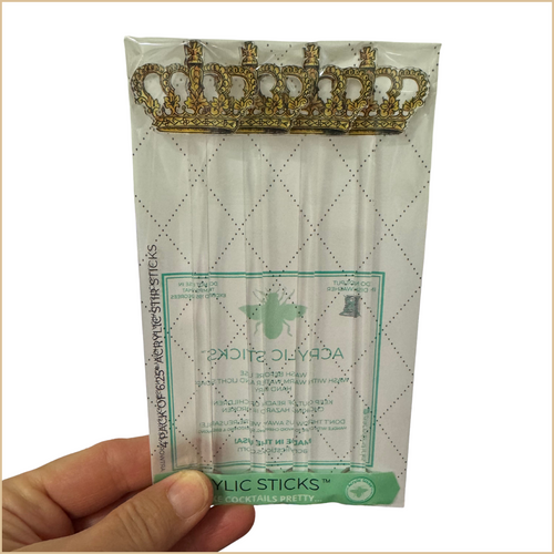 GOLD CROWN ACRYLIC STIR STICKS