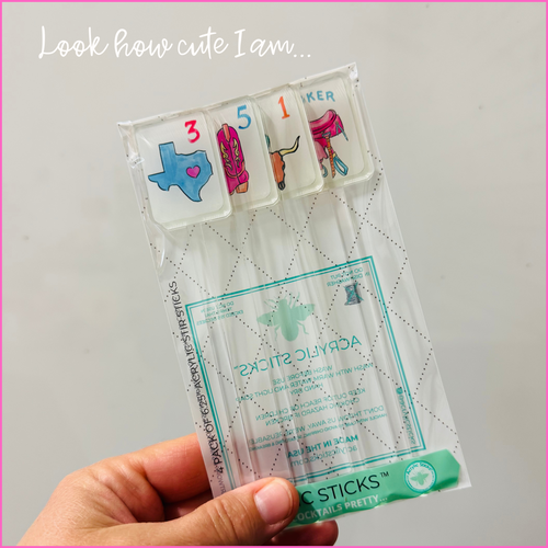 TEXAS MAHJONG TILES ACRYLIC STIR STICKS COMBO