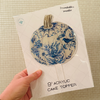 BLUE & WHITE BIRD GOURD ACRYLIC CAKE TOPPER