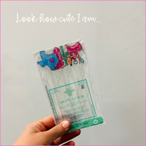 MEET ME IN WEST TEXAS ACRYLIC STIR STICKS COMBO