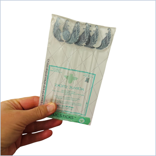 POWDER BLUE ANGEL WINGS ACRYLIC STIR STICKS