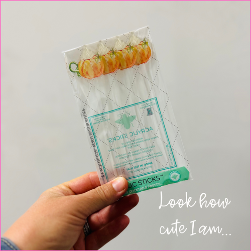 FALL PUMPKIN-CCINO ACRYLIC STIR STICKS