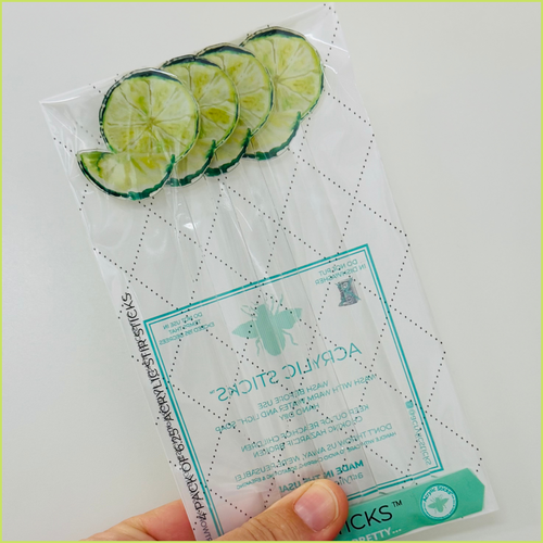 LIME WHEEL & WEDGE ACRYLIC STIR STICKS
