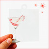 PEPPERMINT MARTINI WRITABLE ACRYLIC GIFT TAG