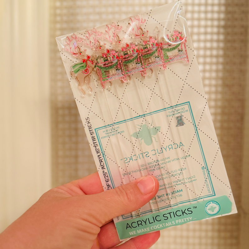 AS X TAYLOR BEACH DESIGN BLITZEN & BUBBLES ACRYLIC STIR STICKS
