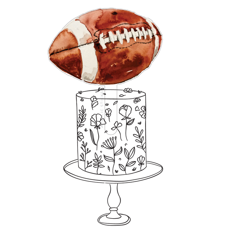 FOOTBALL ACRYLIC CAKE TOPPER