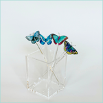 SPRING BUTTERFLIES IN BLUE ACRYLIC STIR STICKS COMBO