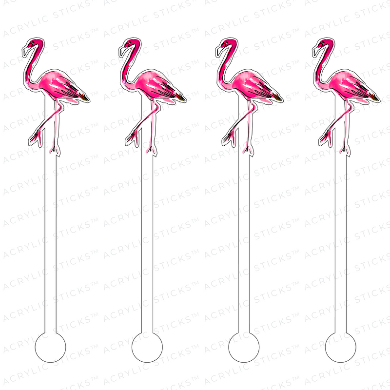 PRANCING FLAMINGO ACRYLIC STIR STICKS