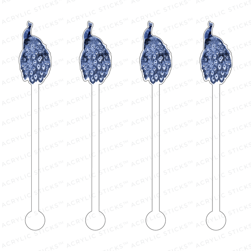 BLUE PEACOCK ACRYLIC STIR STICKS