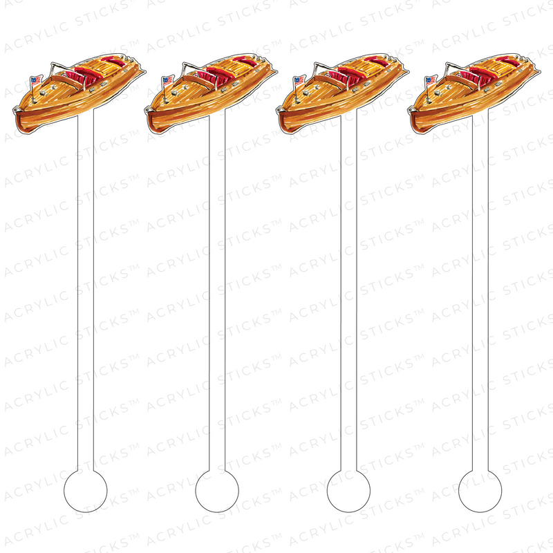 CHRIS CRAFT BOAT ACRYLIC STIR STICKS