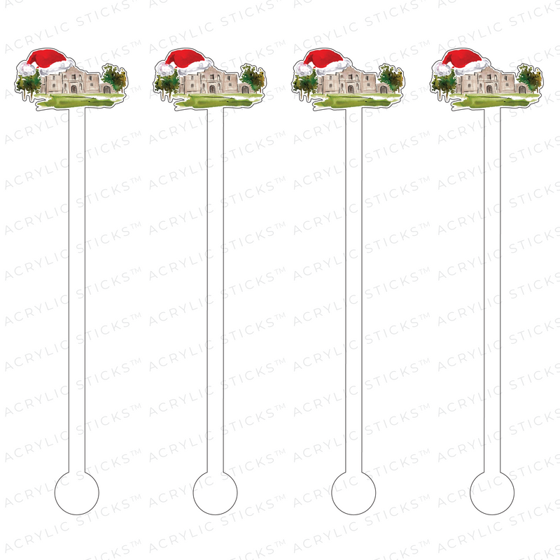 CHRISTMAS ALAMO ACRYLIC STIR STICKS