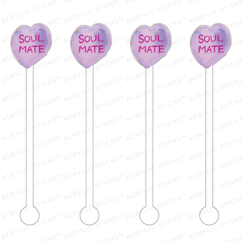 SOULMATE HEART CANDY ACRYLIC STIR STICKS