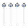 BLUE & WHITE BIRD GOURD ACRYLIC STIR STICKS