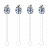 BLUE & WHITE WILLOW GOURD ACRYLIC STIR STICKS