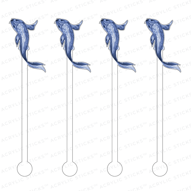 BLUE KOI ACRYLIC STIR STICKS
