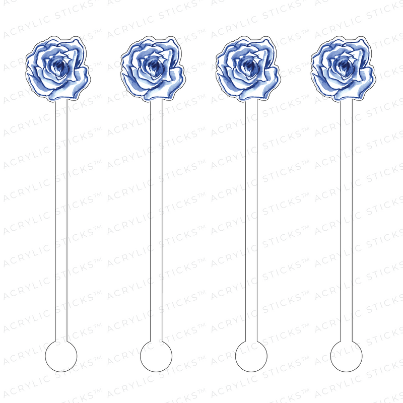 BLUE ROSE ACRYLIC STIR STICKS