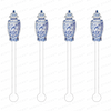 BLUE & WHITE GEISHA SCENE GINGER JAR ACYLIC STIR STICKS