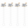 BLUE & WHITE GRAVY BOAT ACRYLIC STIR STICKS