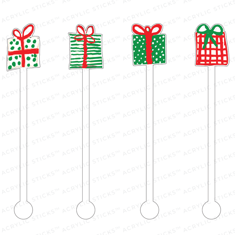 CHRISTMAS PRESENTS ACRYLIC STIR STICKS COMBO