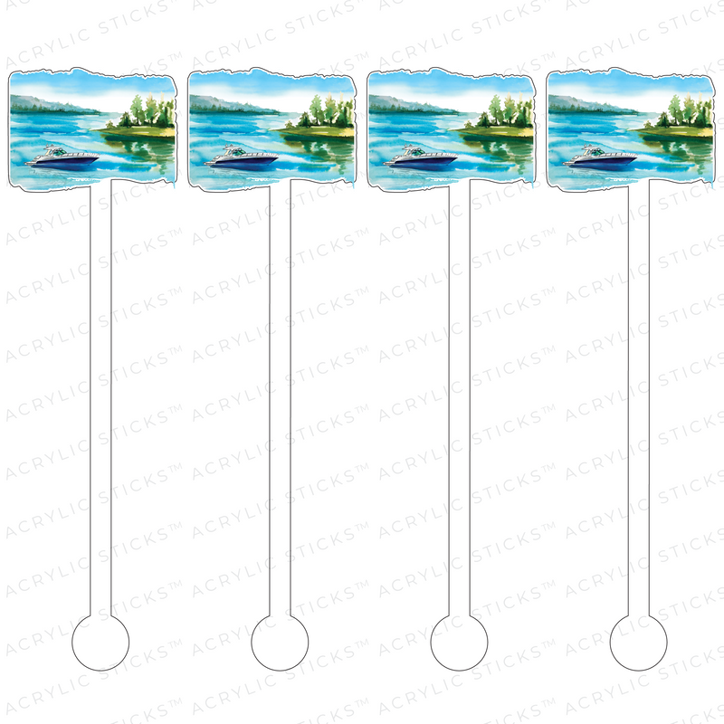 LAKE SCENE ACRYLIC STIR STICKS