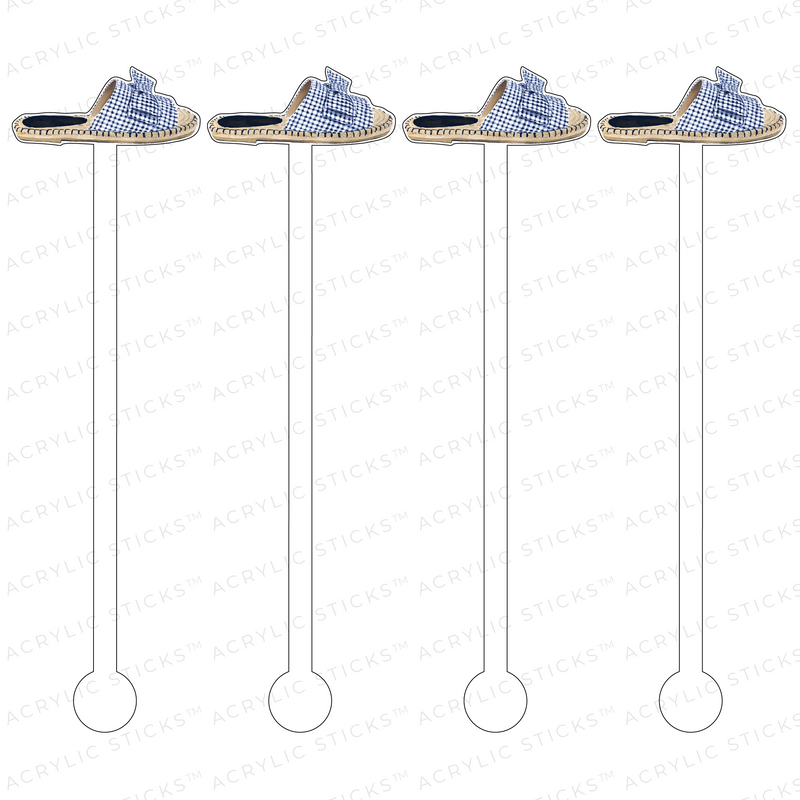GINGHAM BOW SLIDE ACRYLIC STIR STICKS