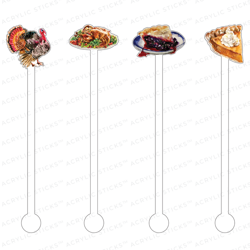 TURKEY DESSERT ACRYLIC STIR STICKS COMBO