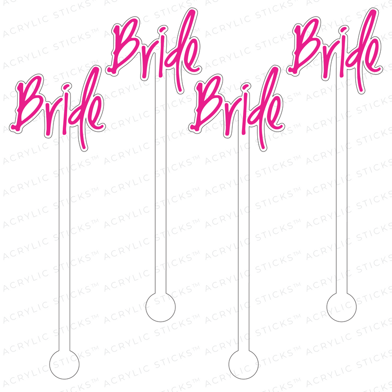 BRIDE TEXT ACRYLIC STIR STICKS