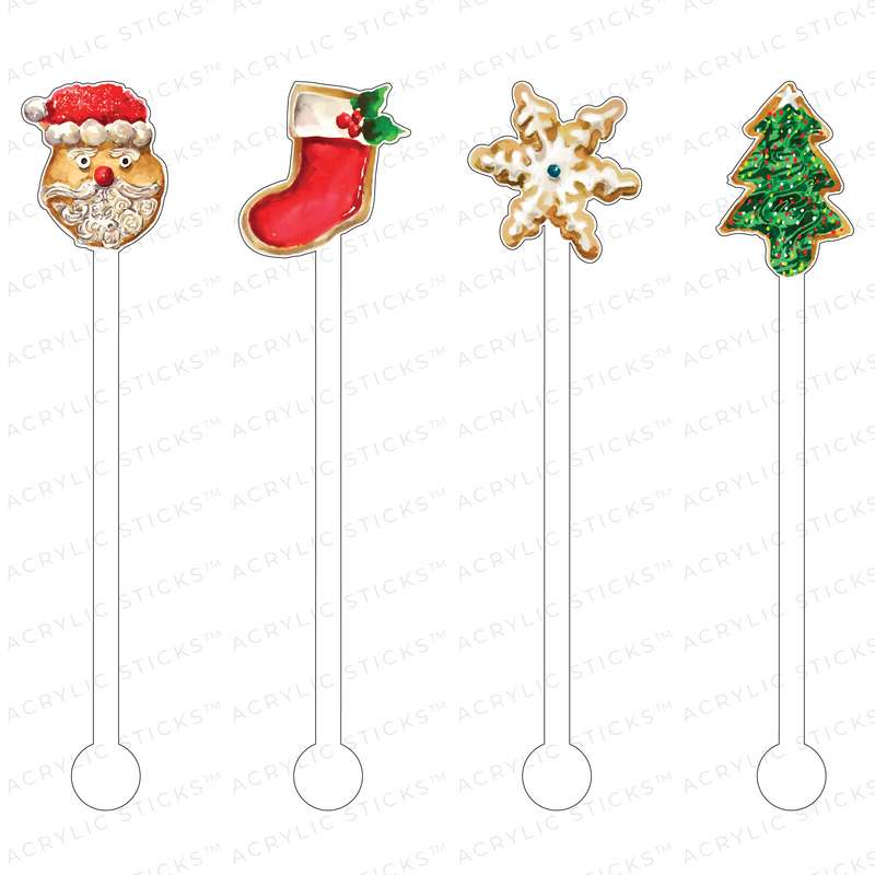 CHRISTMAS SUGAR COOKIES ACRYLIC STIR STICKS COMBO