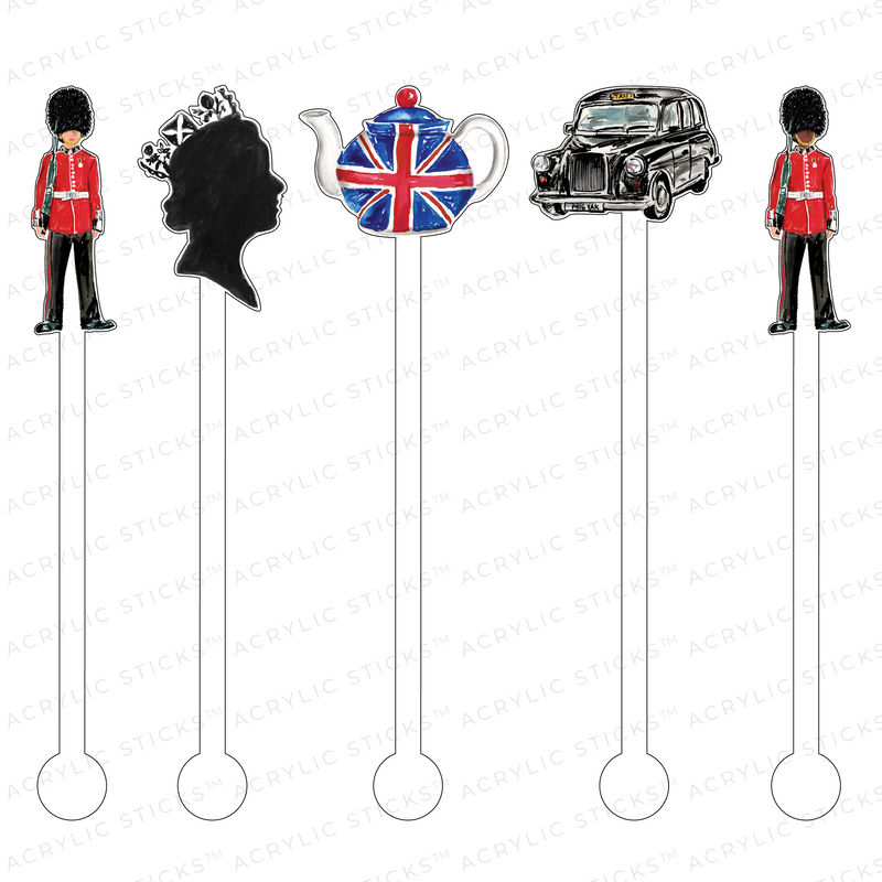 I LOVE LONDON ACRYLIC STIR STICKS COMBO