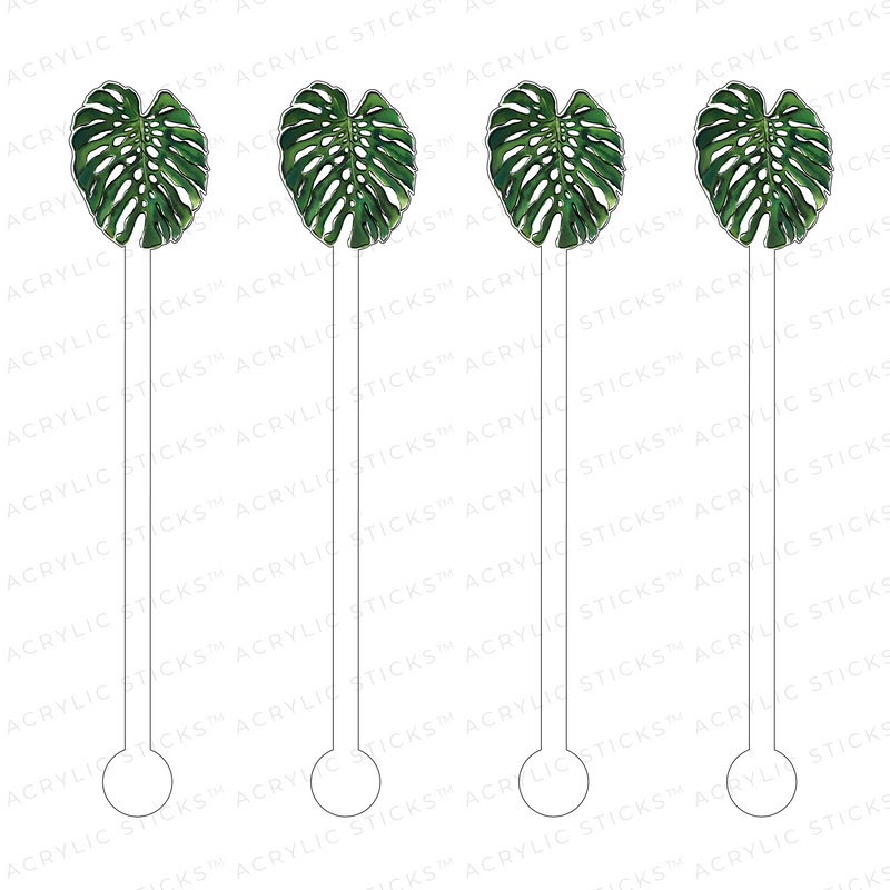 MONSTERA LEAF ACRYLIC STIR STICKS