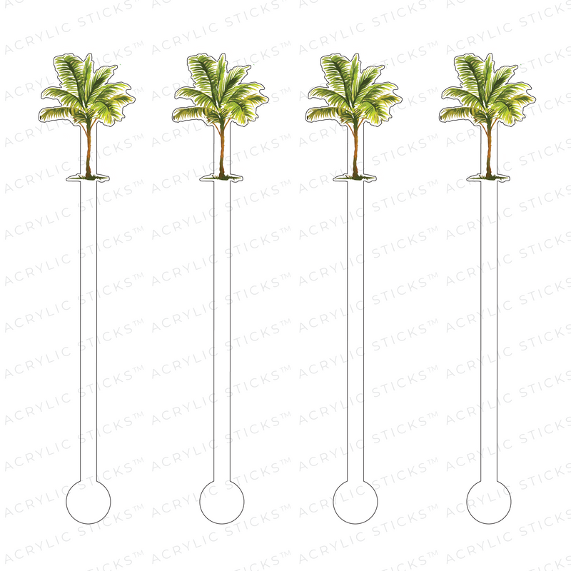 PALM TREE ACRYLIC STIR STICKS