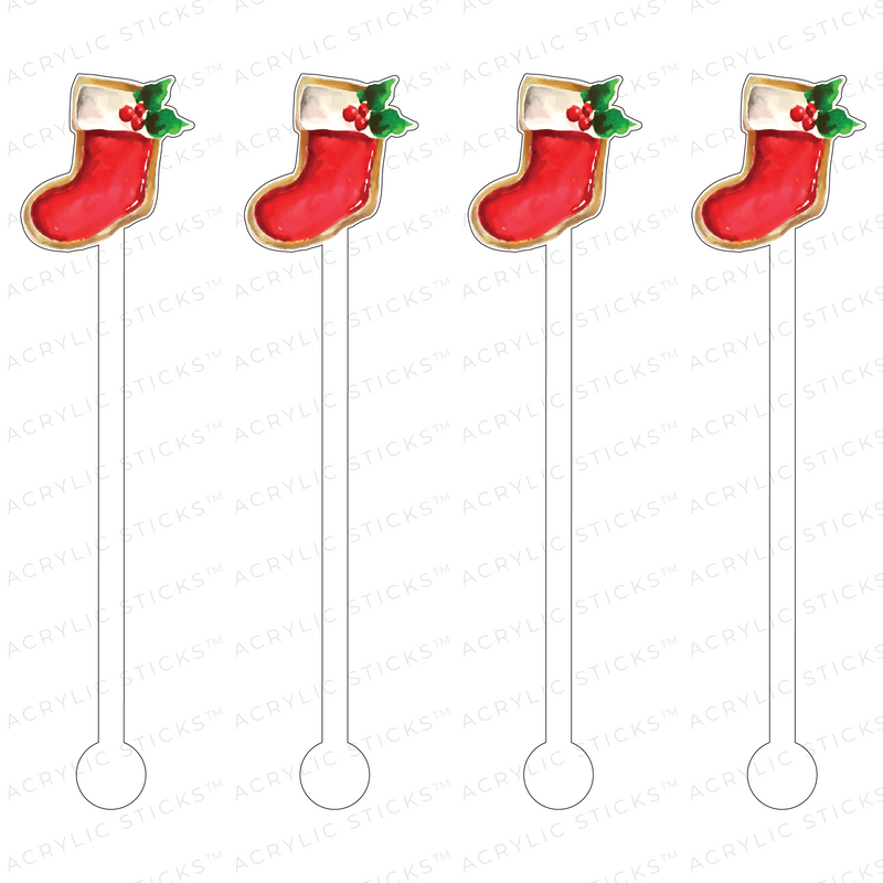 STOCKING SUGAR COOKIE ACRYLIC STIR STICKS