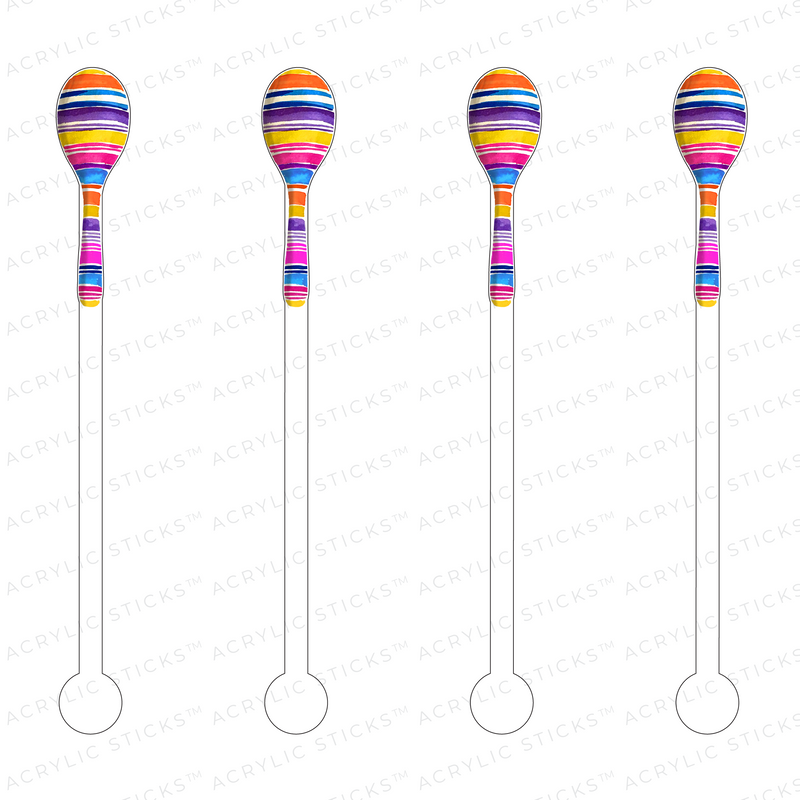 PINSTRIPES MARACA ACRYLIC STIR STICKS