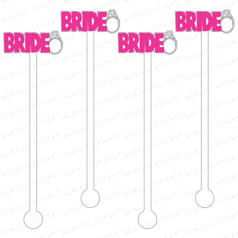 BRIDE WITH RING ACRYLIC STIR STICKS