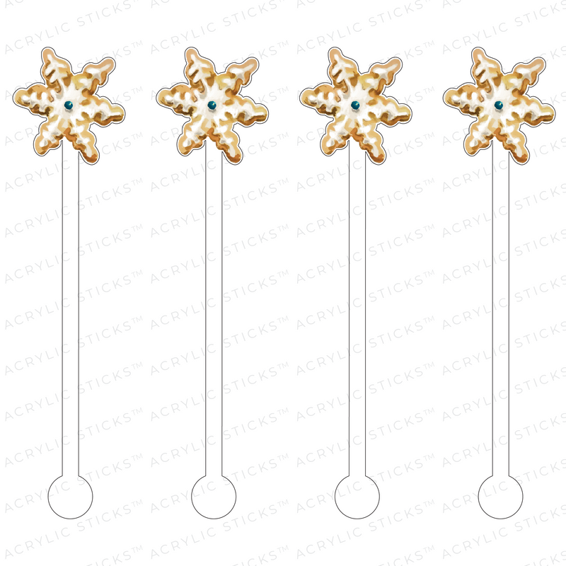 SNOWFLAKE SUGAR COOKIE ACRYLIC STIR STICKS