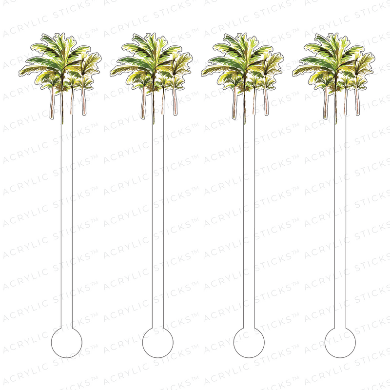 PALM TREES ACRYLIC STIR STICKS