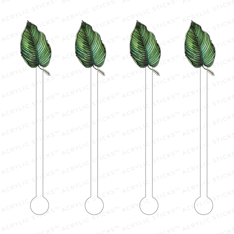 LUAU TROPICAL LEAF ACRYLIC STIR STICKS